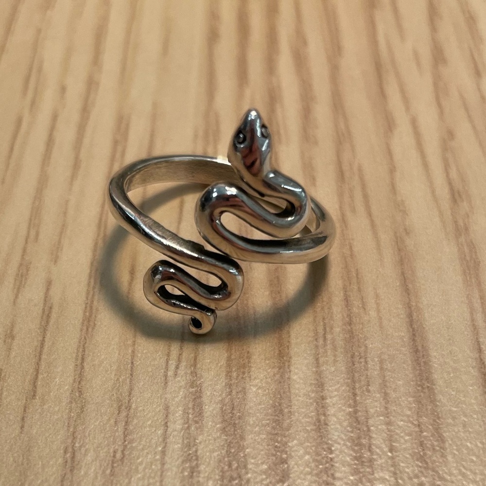 Sterling Silver Snake Wrap Ring - Silver